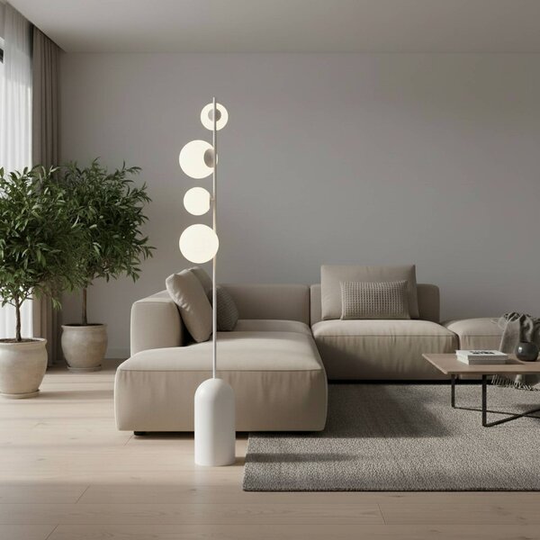 Lampa stojąca Etno LP4 EMIBIG LIGHTING, biały / opal, salon / jadalnia, szkło, nowoczesny