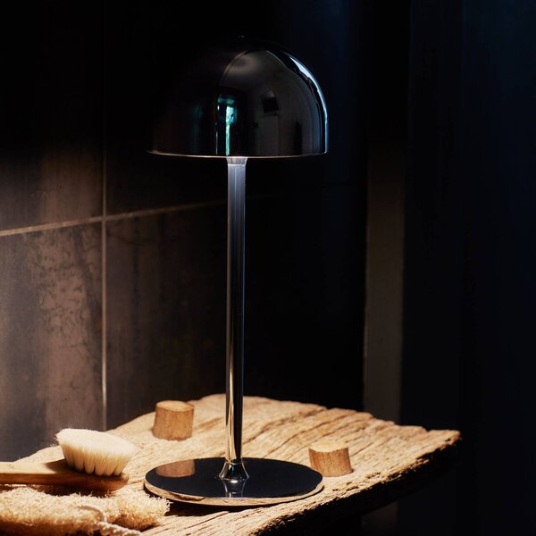 Sirius Lampa stołowa LED Tim, kolor niklowy, wysokość 30 cm, IP54 Tim, salon / jadalnia, metal, nowoczesny