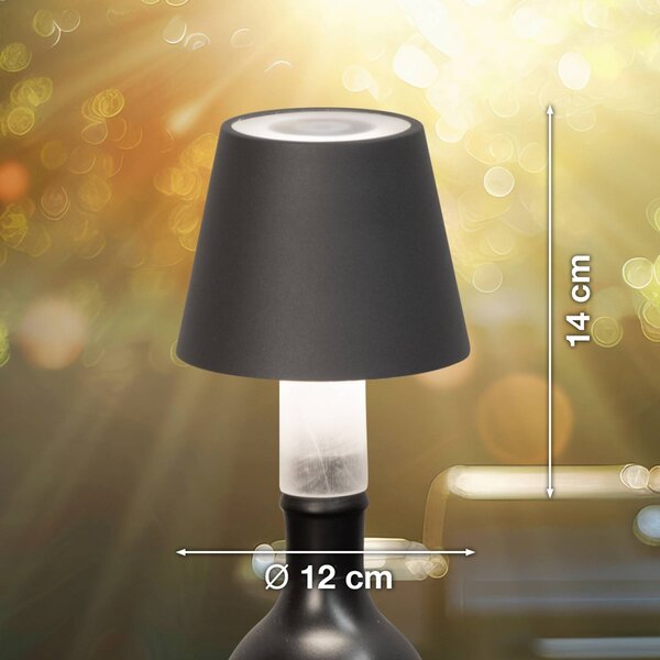 FH Lighting Lampa LED do butelek Fiocco, piaskowo-szara, RGBW, IP54, ściemniany możliwość ściemniania, aluminiowy / szary / cynkowy, salon / jadalnia, metal, nowoczesny