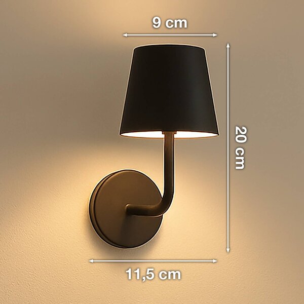 FH Lighting Kinkiet LED z akumulatorem Magnetic, czarna, CCT, IP54, ściemniany możliwość ściemniania, czarny, salon / jadalnia, metal, nowoczesny