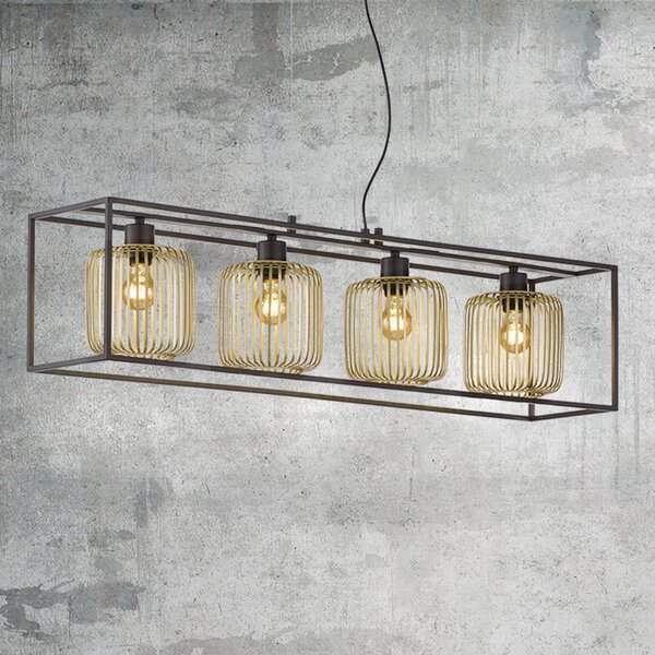 FISCHER & HONSEL Lampa wisząca Caydo, możliwość ściemniania, czarny, salon / jadalnia, metal, nowoczesny