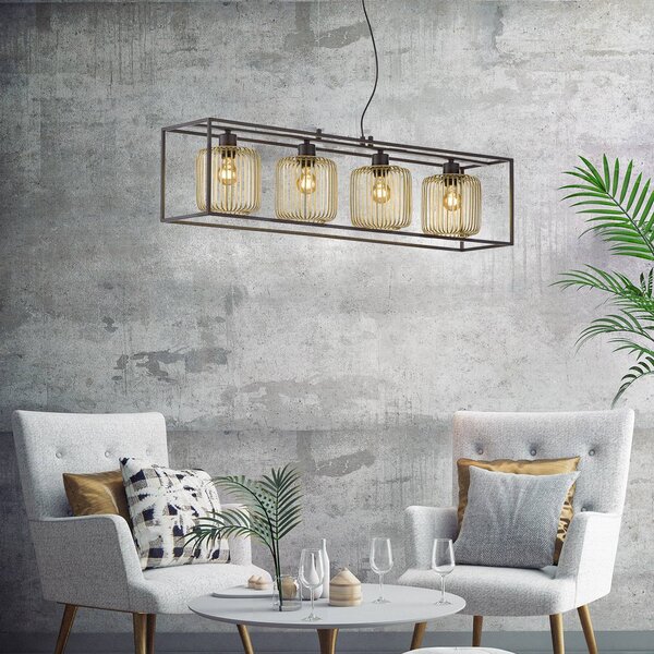 FISCHER & HONSEL Lampa wisząca Caydo, możliwość ściemniania, czarny, salon / jadalnia, metal, nowoczesny