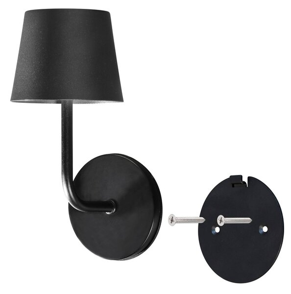 FH Lighting Kinkiet LED z akumulatorem Magnetic, czarna, CCT, IP54, ściemniany możliwość ściemniania, czarny, salon / jadalnia, metal, nowoczesny