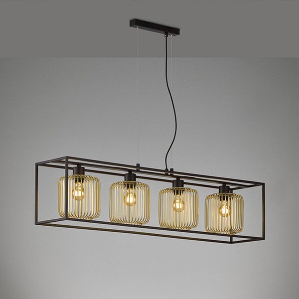 FISCHER & HONSEL Lampa wisząca Caydo, możliwość ściemniania, czarny, salon / jadalnia, metal, nowoczesny