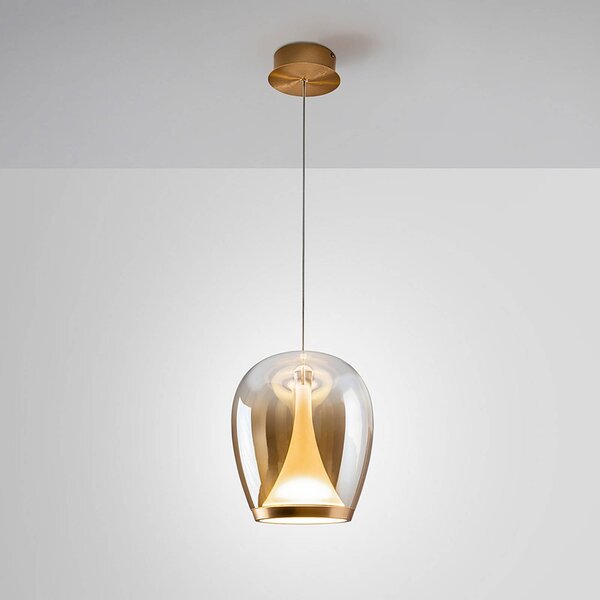 Schuller Valencia Lampa wisząca szklana Suspiro, kremowy / amber, salon / jadalnia, szkło