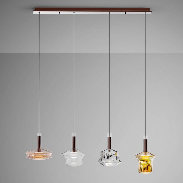 Schuller Valencia Lampa wisząca szklana Scarlett, możliwość ściemniania, multikolor, salon / jadalnia, szkło