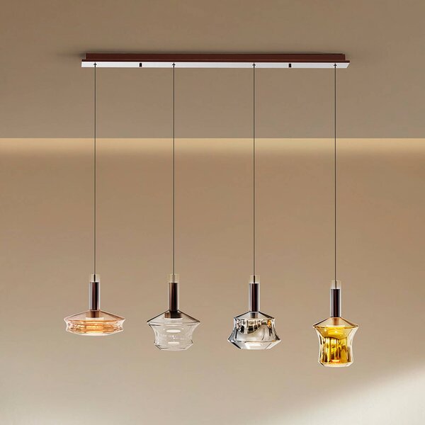 Schuller Valencia Lampa wisząca szklana Scarlett, możliwość ściemniania, multikolor, salon / jadalnia, szkło