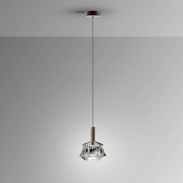 Schuller Valencia Lampa wisząca szklana Scarlett, możliwość ściemniania, chromowy / srebrny, salon / jadalnia, szkło