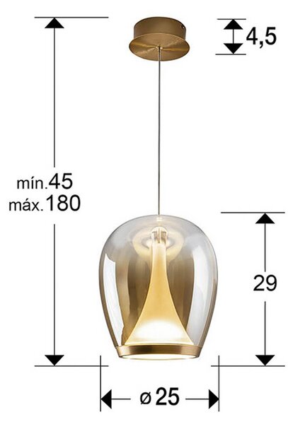 Schuller Valencia Lampa wisząca szklana Suspiro, kremowy / amber, salon / jadalnia, szkło