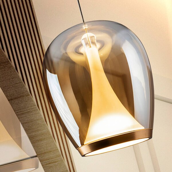Schuller Valencia Lampa wisząca szklana Suspiro, kremowy / amber, salon / jadalnia, szkło