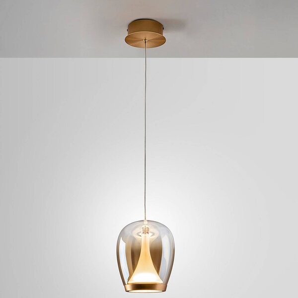 Schuller Valencia Lampa wisząca szklana Suspiro, kremowy / amber, salon / jadalnia, szkło