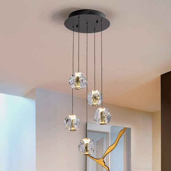 Schuller Valencia Lampa wisząca Zaira, możliwość ściemniania, przezroczysty / transparentny, salon / jadalnia, metal