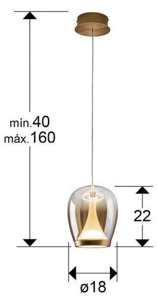 Schuller Valencia Lampa wisząca szklana Suspiro, kremowy / amber, salon / jadalnia, szkło