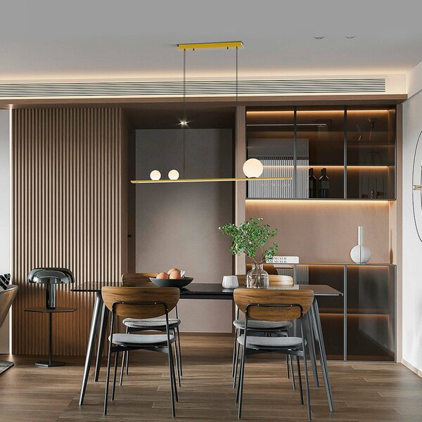 Schuller Valencia Lampa wisząca Mila, możliwość ściemniania, mosiężny / złoty, salon / jadalnia, aluminium, nowoczesny