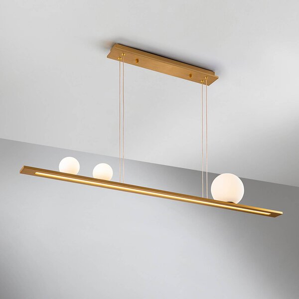 Schuller Valencia Lampa wisząca Mila, możliwość ściemniania, mosiężny / złoty, salon / jadalnia, aluminium, nowoczesny