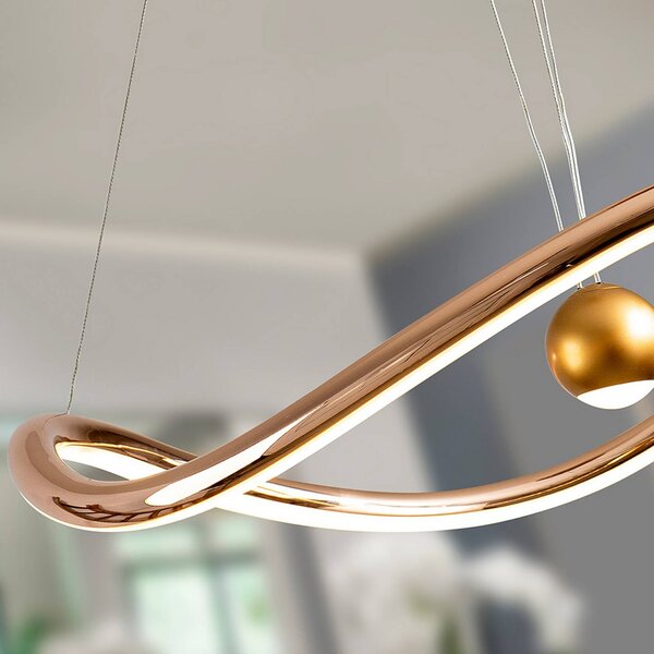 Schuller Valencia Inteligentna lampa wisząca LED Romina, Ø 78 cm, złoty metal CCT możliwość ściemniania, mosiężny / złoty, salon / jadalnia, aluminium