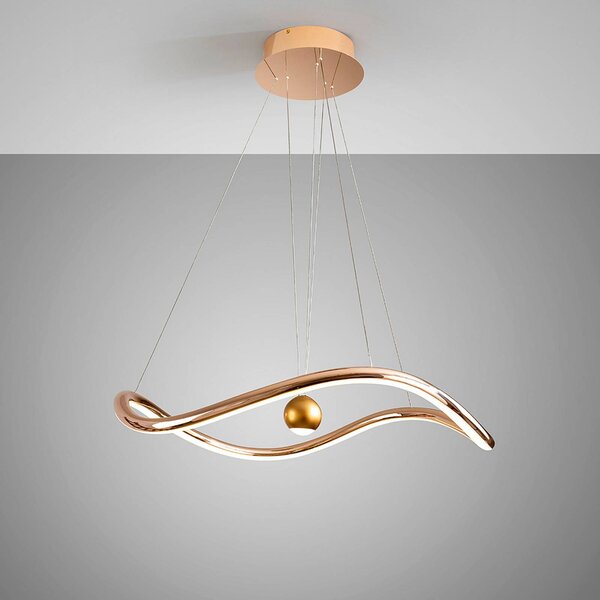 Schuller Valencia Inteligentna lampa wisząca LED Romina, Ø 78 cm, złoty metal CCT możliwość ściemniania, mosiężny / złoty, salon / jadalnia, aluminium