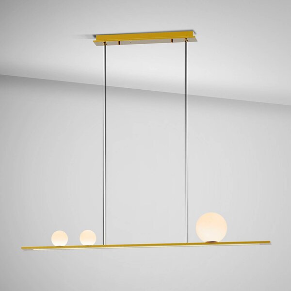 Schuller Valencia Lampa wisząca Mila, możliwość ściemniania, mosiężny / złoty, salon / jadalnia, aluminium, nowoczesny