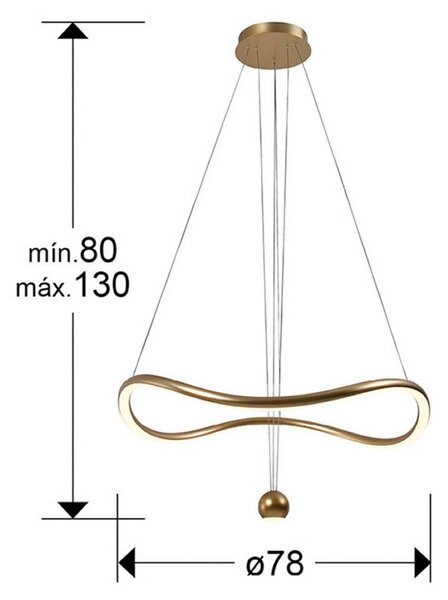Schuller Valencia Inteligentna lampa wisząca LED Romina, Ø 78 cm, złoty metal CCT możliwość ściemniania, mosiężny / złoty, salon / jadalnia, aluminium