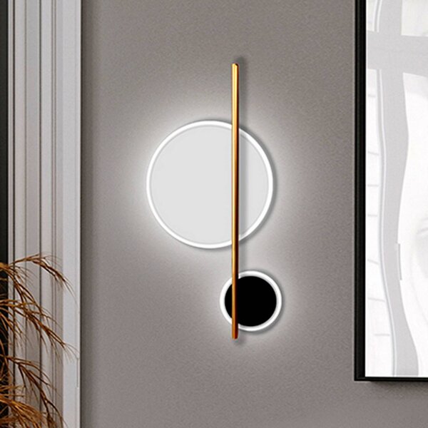 Schuller Valencia Kinkiet LED Duo, mosiężny / złoty, salon / jadalnia, aluminium, nowoczesny