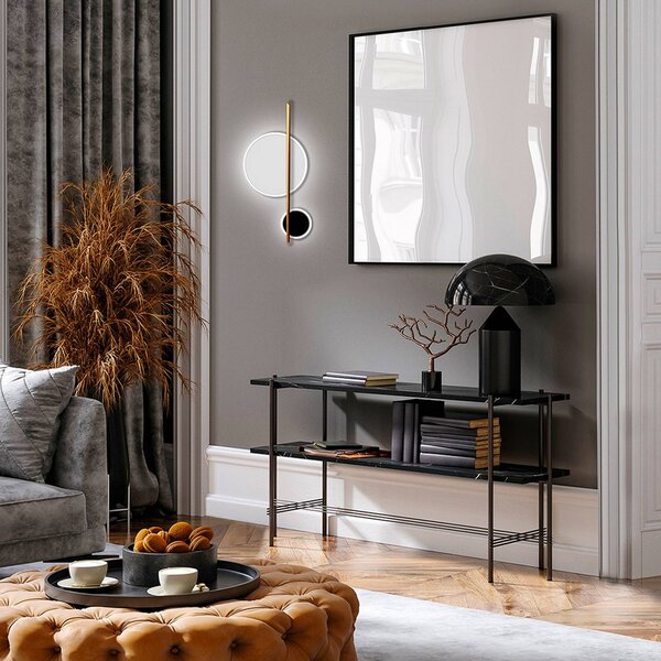 Schuller Valencia Kinkiet LED Duo, mosiężny / złoty, salon / jadalnia, aluminium, nowoczesny