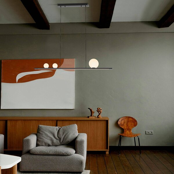 Schuller Valencia Lampa wisząca Mila, możliwość ściemniania, czarny, salon / jadalnia, aluminium, nowoczesny