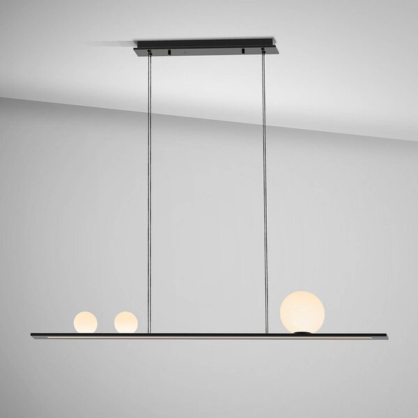 Schuller Valencia Lampa wisząca Mila, możliwość ściemniania, czarny, salon / jadalnia, aluminium, nowoczesny