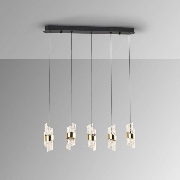 Schuller Valencia Lampa wisząca Iliada, możliwość ściemniania, czarny, salon / jadalnia, metal