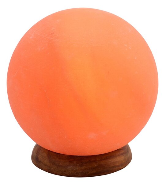 Wagner Life Lampa solna Planet, 2 kg, drewniana podstawa, bursztynowa Planet, żółty / pomarańczowy, salon / jadalnia, kamień