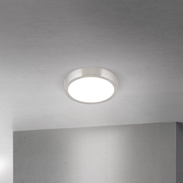 ORION Lampa sufitowa LED Disc, możliwość ściemniania, aluminiowy / szary / cynkowy, salon / jadalnia, aluminium, nowoczesny