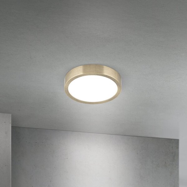 ORION Lampa sufitowa LED Disc, możliwość ściemniania, brązowy / mosiężny, salon / jadalnia, aluminium, nowoczesny