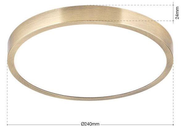 ORION Lampa sufitowa LED Disc, możliwość ściemniania, brązowy / mosiężny, salon / jadalnia, aluminium, nowoczesny