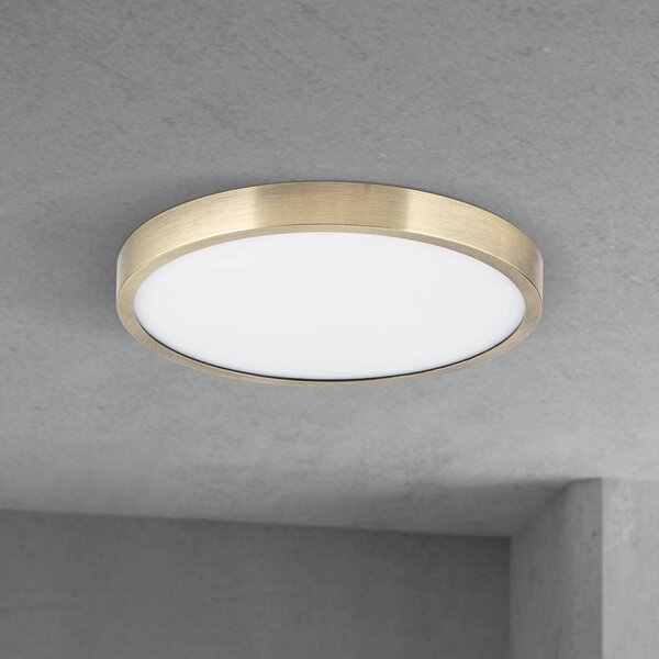 ORION Lampa sufitowa LED Disc, możliwość ściemniania, brązowy / mosiężny, salon / jadalnia, aluminium, nowoczesny