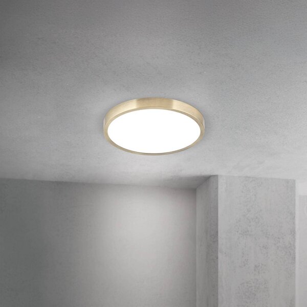 ORION Lampa sufitowa LED Disc, możliwość ściemniania, brązowy / mosiężny, salon / jadalnia, aluminium, nowoczesny
