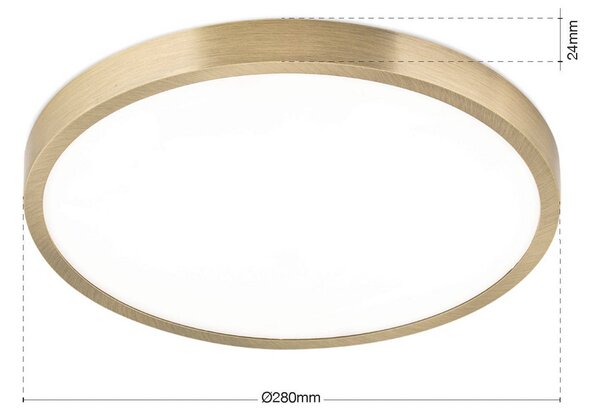 ORION Lampa sufitowa LED Disc, możliwość ściemniania, brązowy / mosiężny, salon / jadalnia, aluminium, nowoczesny