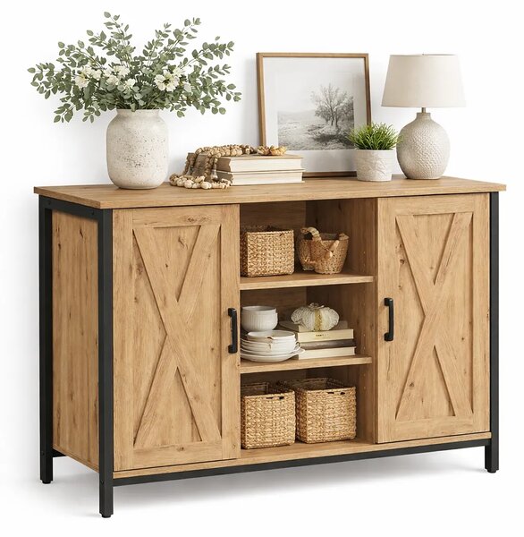 Komoda z półkami dąb artisan w stylu loft F8-B85