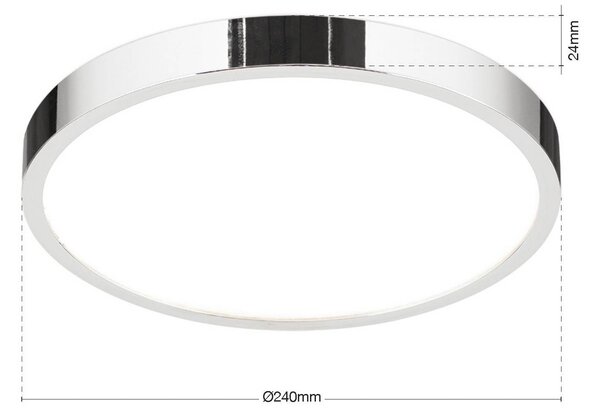 ORION Lampa sufitowa LED Disc, możliwość ściemniania, chromowy / srebrny, salon / jadalnia, aluminium, nowoczesny