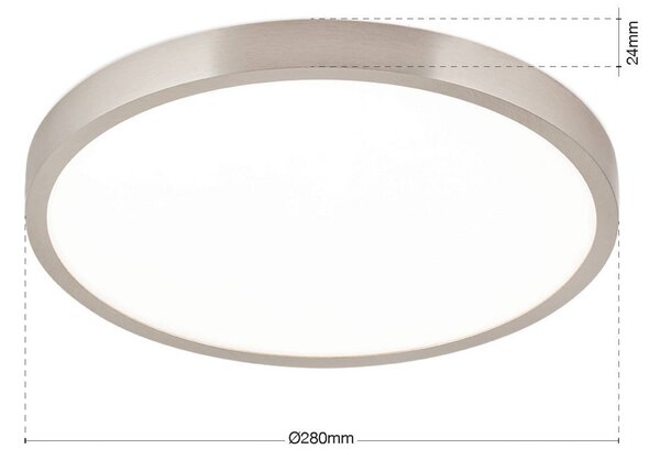 ORION Lampa sufitowa LED Disc, możliwość ściemniania, aluminiowy / szary / cynkowy, salon / jadalnia, aluminium, nowoczesny