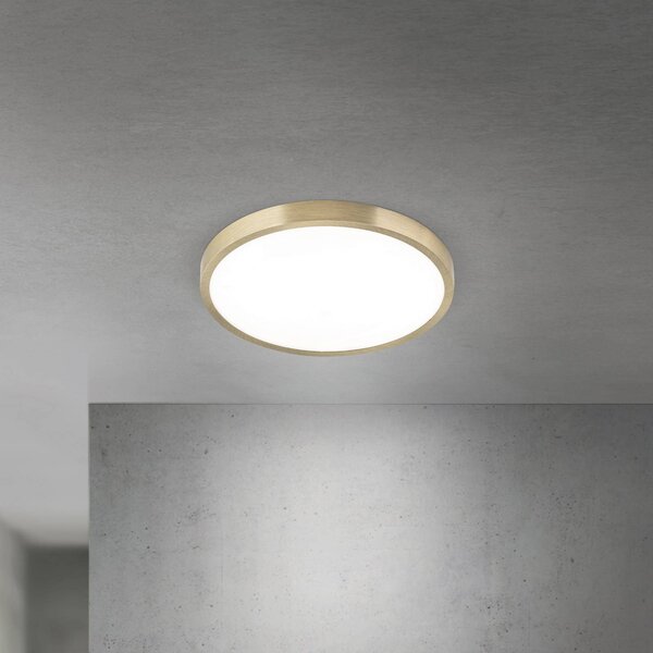 ORION Lampa sufitowa LED Disc, możliwość ściemniania, brązowy / mosiężny, salon / jadalnia, aluminium, nowoczesny
