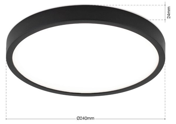 ORION Lampa sufitowa LED Disc, możliwość ściemniania, czarny, salon / jadalnia, aluminium, nowoczesny