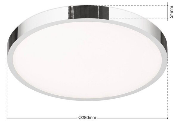 ORION Lampa sufitowa LED Disc, możliwość ściemniania, chromowy / srebrny, salon / jadalnia, aluminium, nowoczesny