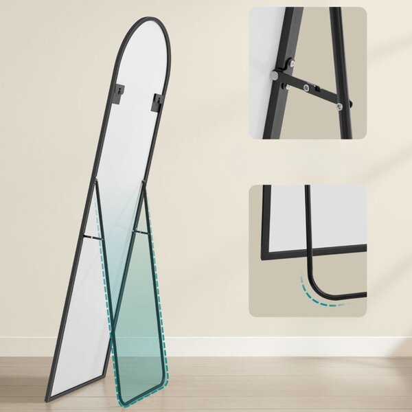Zaokrąglone lustro UMBRA, 160x50 cm, czarne SongmicsHome