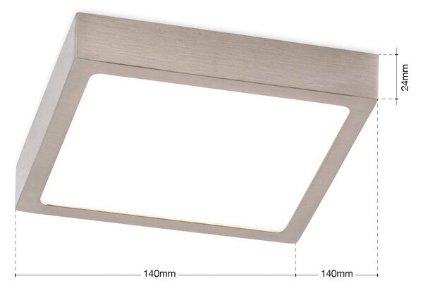 ORION Lampa sufitowa LED Disc, możliwość ściemniania, aluminiowy / szary / cynkowy, salon / jadalnia, aluminium, nowoczesny