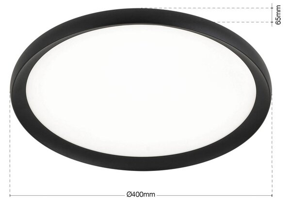 ORION Lampa sufitowa LED Kant, możliwość ściemniania, czarny, salon / jadalnia, aluminium, nowoczesny