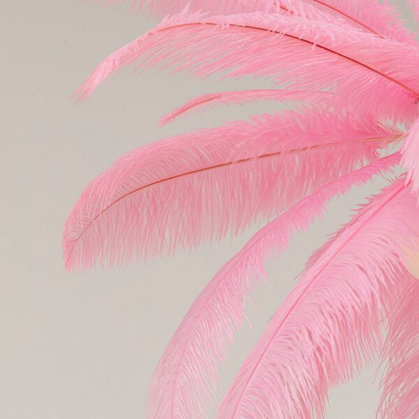 KARE Lampa wisząca designerska Feather Palm, możliwość ściemniania, fioletowy / różowy / bladoróżowy, salon / jadalnia, design