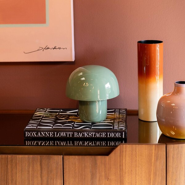 KARE Lampa stołowa design Mushroom, zielony, salon / jadalnia, metal, design