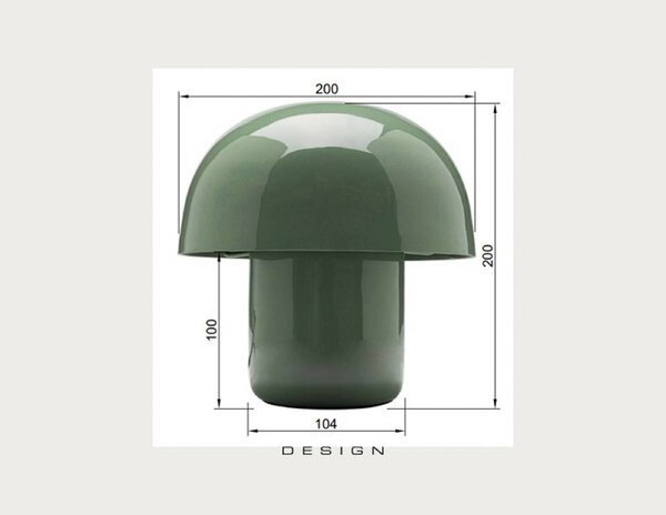 KARE Lampa stołowa design Mushroom, zielony, salon / jadalnia, metal, design