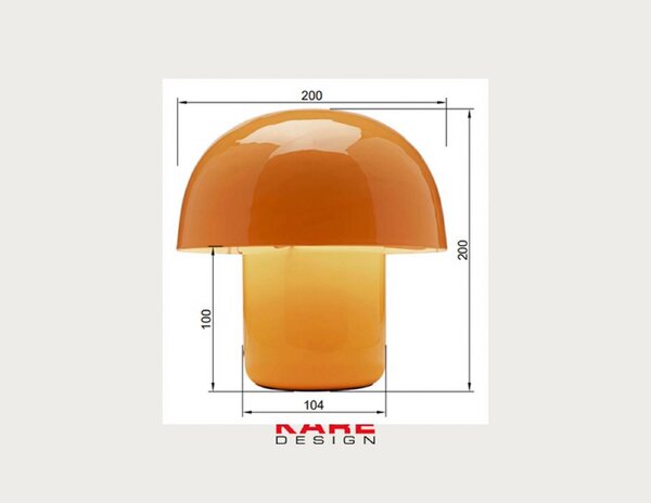 KARE Lampa stołowa design Mushroom, żółty / pomarańczowy, salon / jadalnia, metal, design