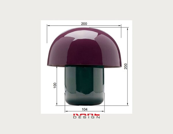 KARE Lampa stołowa design Mushroom, fioletowy / różowy / bladoróżowy, salon / jadalnia, metal, design