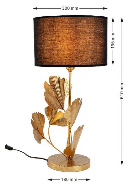 KARE Lampa stołowa design Flores, mosiężny / złoty, salon / jadalnia, metal, design